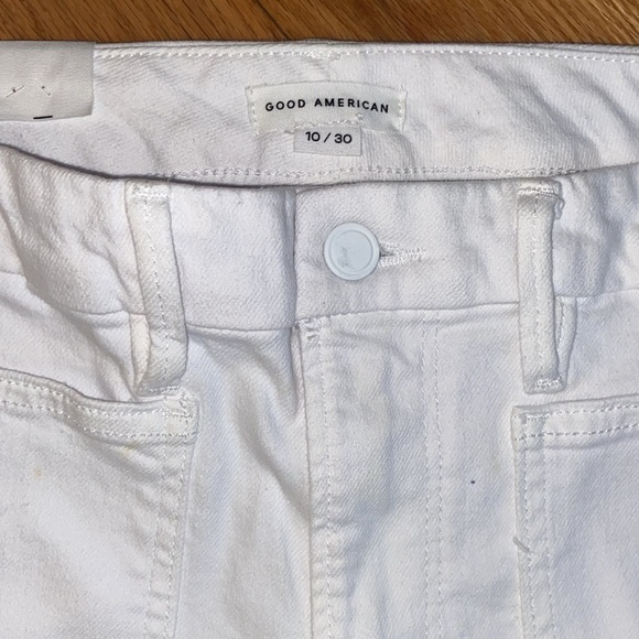 NWT Good American Good Classic Boot Jeans in White with patch pockets size 10/30 - Picture 10 of 14